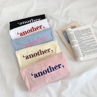 พร้อมส่ง ผ้าคอตตอน 🥞เสื้อยืดทรงโอเวอร์ไซต์ ปัก ‘ another ‘(S58)