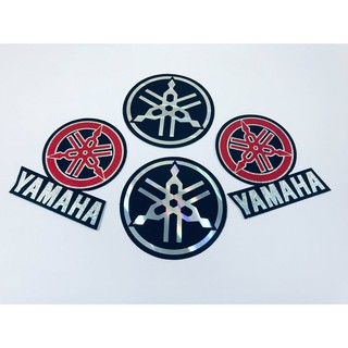 สติ๊กเกอร์ Yamaha Sticker Logo โลโก้ ยามาฮ่า สีแดง สติกเกอร์ ฟอยล์ สะท้อนแสง [4ชิ้น] แต่งรถ ติดรถ มอเตอร์ไซค์ Racing