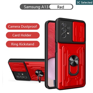 เคส Samsung A13 A03 A23 A33 A53 A73 4G 5G เคสโทรศัพท์แบบมัลติฟังก์ชั่น ผู้ถือบัตร การป้องกันกล้อง ขาตั้งแหวนโลหะ เคส Samsung A13 5G เคส Samsung A13 4G เคส Samsung A23 เคส Samsung A33 5G เคส Samsung A53 5G เคส Samsung A73 5G เคส Samsung A03 เคส