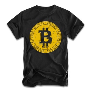 เสื้อยืดลําลอง แขนสั้น พิมพ์ลาย Bitcoin BTC Crypto Blockchain คุณภาพสูง แฟชั่นสําหรับผู้ชาย