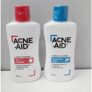 Acne-Aid Liquid Cleanser แอคเน่เอด ลิควิด คลีนเซอร์ รักษาสิวอุดตัน-สิวผด สีแดง-สีฟ้า 100 มล. (1 ขวด)/แพ็คคู่