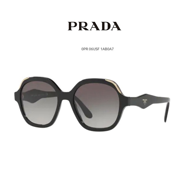 แว่นตากันแดดผู้หญิง Prada รุ่น PR06USF 1AB0A754 BLACK BLACK GREY GRADIENT สินค้าแบรนด์เนมของแท้ 100%