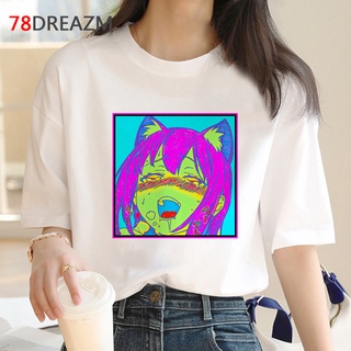 Ahegao เสื้อยืดลําลอง สไตล์วินเทจ ฮาราจูกุ สตรีท สําหรับผู้ชาย