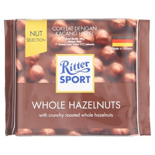 🔥ยอดนิยม!! ริตเทอร์สปอร์ต ช็อกโกแลตนมผสมเฮเซลนัต 100กรัม Ritter Sports 100 grams Hazelnut milk chocolate