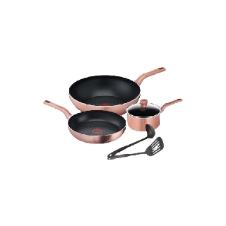 Tefal เซ็ตเครื่องครัว ชุดเครื่องครัว ชุดกระทะ COOK & SHINE 6 ชิ้น รุ่น G803S695 - Rose Gold