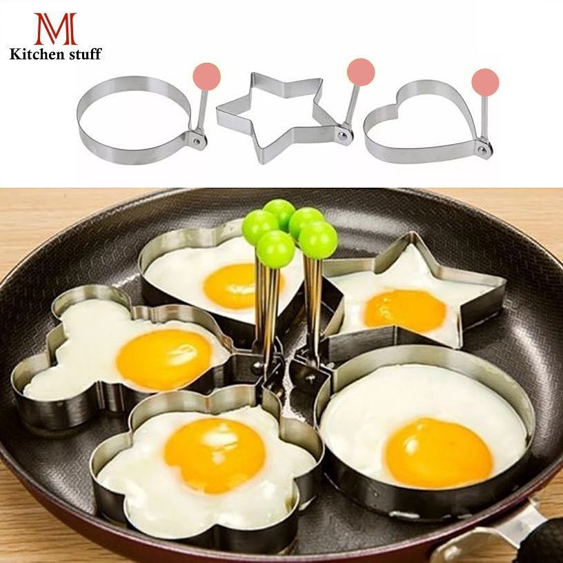 M KITCHEN EM1 กระทะ แม่พิมพ์ทอดไข่ เเพนเค้ก แบบสแตนเลส แม่พิมพ์ครัวทำอาหาร ไข่ดาว ไข่เจียว แม่พิมพ์ไข่ (A8) ราคา ถูกที่สุด ดีลบีเคเค