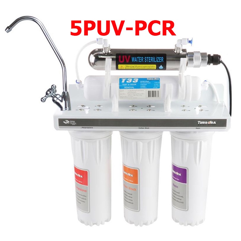 เครื่องกรองน้ำ Turbora 5 ขั้นตอน 5PUV-PCR 5 Stages Water Filter Water Purifier 5PUV-PCR ไส้กรองน้ำ เครื่องกรองน้ำ
