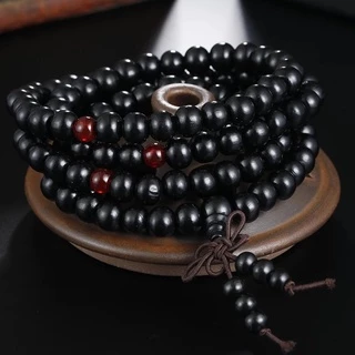 สร้อยข้อมือลูกปัดไม้จันทน์ 6 มม. 8 มม. สไตล์วินเทจ เครื่องประดับคู่รัก