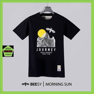 Beesy เสื้อคอกลม ชาย หญิง รุ่น Morning sun สีดำ