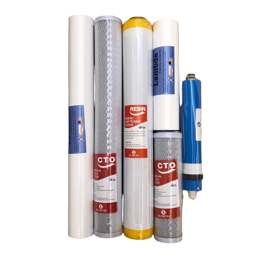 ชุดไส้กรองตู้น้ำ 6 ขั้นตอน (PP20"+CTO20"+RS20"+PP10"+CTO10"+RO150G)