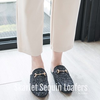Skarlet Sequin Loafers - Black