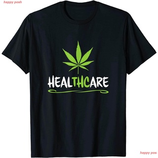 เสื้อผ้าผชกัญชา เสื้อยืดกัญชา เสื้อยืดผู้ เสื้อยืดผูหญิง HEALTHCARE - THC Pot Leaf Support Medical Marijuana Weed - T-Sh