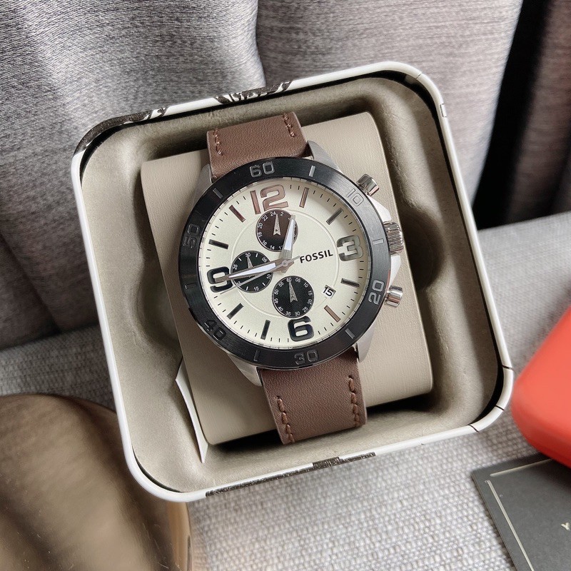 👑ผ่อน0%~แท้100%👑 นาฬิกาข้อมือ FOSSIL  BQ2165 Brown Leather Strap