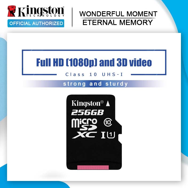 100% Original Micro SD Card Kingston 32GB 64GB microsd 128GB 16G 256G Class10 Flash Memory card
