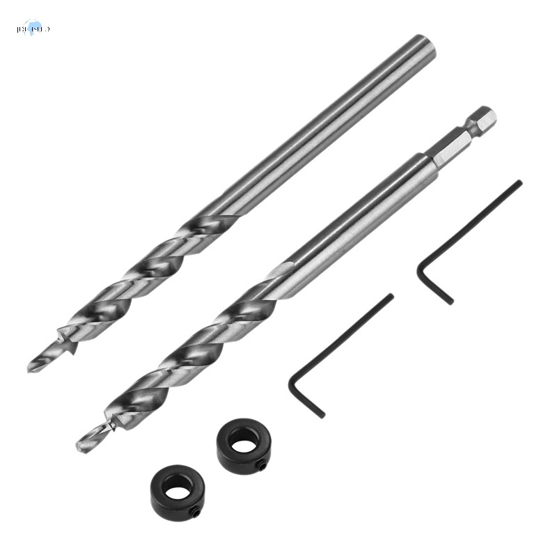 3/8 นิ้วเจาะรูกระเป๋า Bit ความลึกหยุดคอ 1/4 Hex Shank เปลี่ยน Twist Step เจาะสําหรับ Kreg Manual Poc