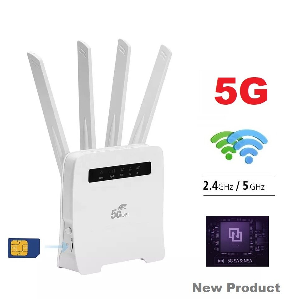 5G Wireless Router 4 เสา ถอด เปลี่ยน ได้ Fast and Stable รองรับ 3CA 5G 4G 3G AIS, DTAC, TRUE ,NT (My-Cat ,TOT)