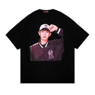 เสื้อยืดโอเวอร์ไซส์เสื้อยืด พิมพ์ลาย Kpop SERIES PARK CHANYEOL BLACK TOXIC1805S-3XL