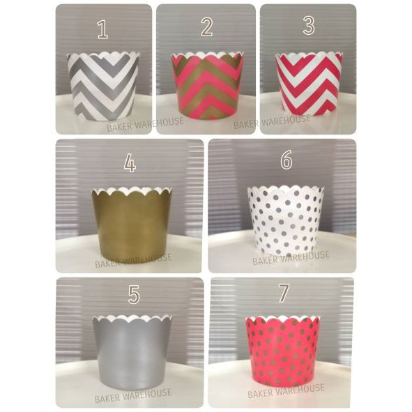 ถ้วยปาเนตโทน มัฟฟิน เกรดพรีเมี่ยม ลายเคลือบสีทองและสีเงิน อบ นึ่งได้!