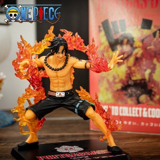 โมเดลวันพีช Fire Fist Ace Battle Version One Piece Figure Replaceable Head ฟิกเกอร์อะนิเมะ SA6204