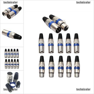 {technicolor} ปลั๊กแจ็คเสียบไมโครโฟน XLR 3Pin ตัวผู้ และตัวเมีย 10 ชิ้น