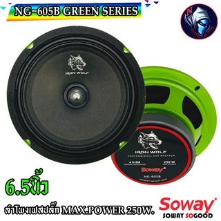 SOWAY รุ่น NG-605B GREEN SERIES ดอกลำโพงเสียงกลาง 6.5 นิ้ว เฟสปลั๊ก MAX.POWER 250W