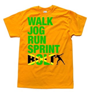 แขนออกแบบเสื้อผู้ชายของ stooble Usain Bolt โอคอแขนสั้นเสื้อยืดมาใหม่ G&lt;~