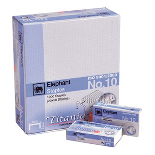 ตราช้าง ลวดเย็บไททาเนียม เบอร์ 10 แพ็ค 24 กล่อง Elephant brand titanium staples no.10 pack 24 boxes