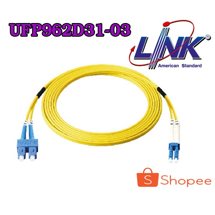 Link UFP962D31-03 Fiber Optic SC-LC Patch Cord 9/125 μm (OS2), Duplex Single-mode, (3.0 mm Jacket)/U