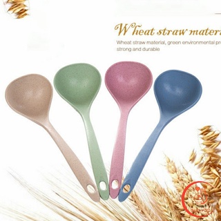 กระบวยตักอาหาร ช้อนซุปทำจากฟางข้าวสาลี กระบวยซุป พลาสติก Plastic soup spoon with long handle