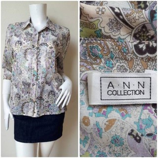 Loft Ann Taylor เสื้อลายลูกน้ำ ผ้าคอตตอน Size M รอบอก  40 นิ้วค่ะ