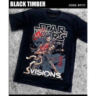 STAR WARS VISIONS เสื้อยืด ลายหนัง สกรีนลาย ผ้าหนา Movie BT Black Timber S M L XL XXL