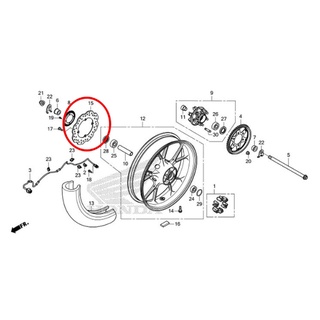 cb150R cb300R จานดิสก์เบรกหลัง 43251-K94-T01