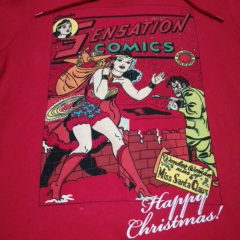 Dc Comics Wonder Woman Christmas Red Hoodie