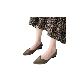 2020 รองเท้าผู้หญิงแฟชั่นมี3สี รองเท้าคัชชูส์ ปิดหัวเปิดส้น พื้นแบนนิ่มสวมใส่สบาย