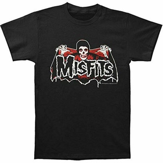 [S-5XL]เสื้อยืดลําลอง ผ้าฝ้าย แขนสั้น พิมพ์ลาย Misfits Batfiend สีแดง สไตล์คลาสสิก แฟชั่นฤดูร้อน สําหรับผู้ชาย พ่อ แฟน