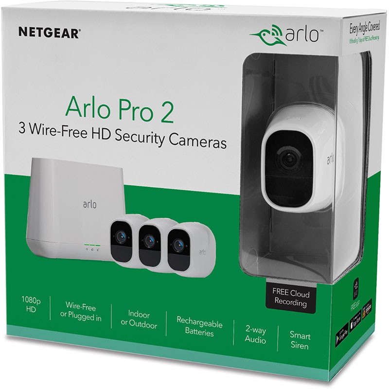 Arlo Pro2 (VMS4330P) Smart Security System with 3 Cameras