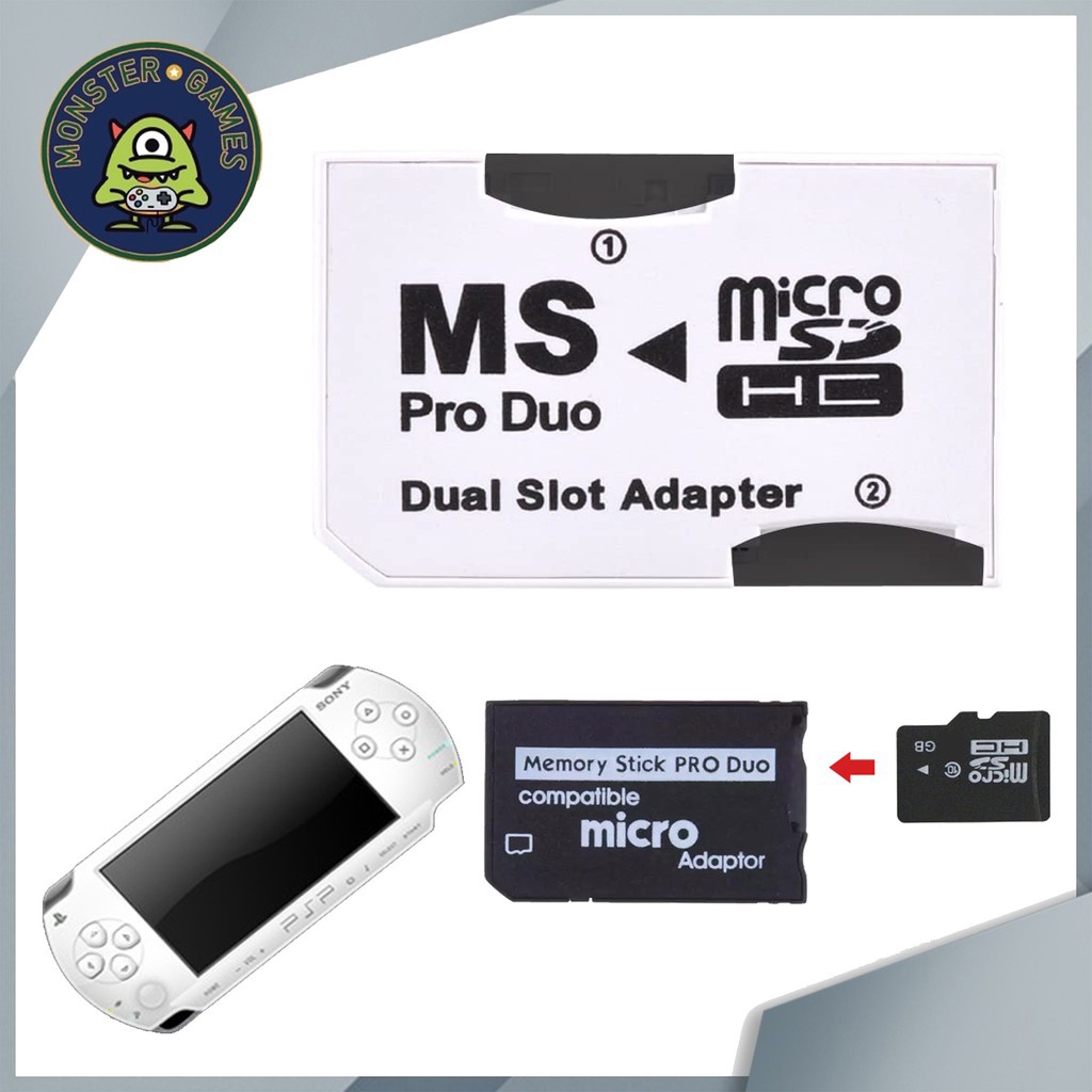 ตัวแปลงเมม PSP Micro SD Card เป็น Memory Stick Pro Duo PSP (สามารถใส่กล้องได้บางรุ่น)(Adaptor แปลง M