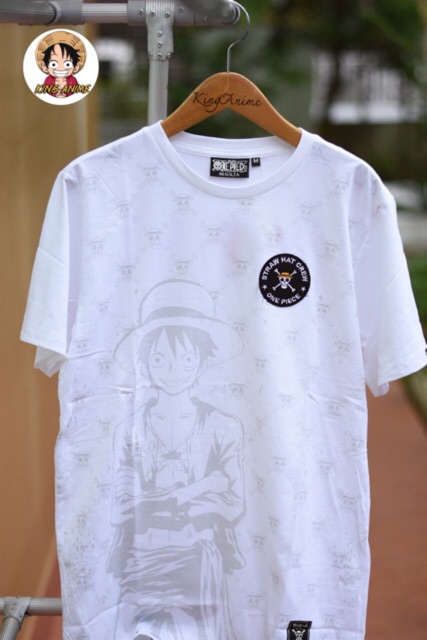 OP-852 สีขาว สีเทา เสื้อยืดOne Piece ลิขสิทธิ์แท้ คุณภาพดีมาก