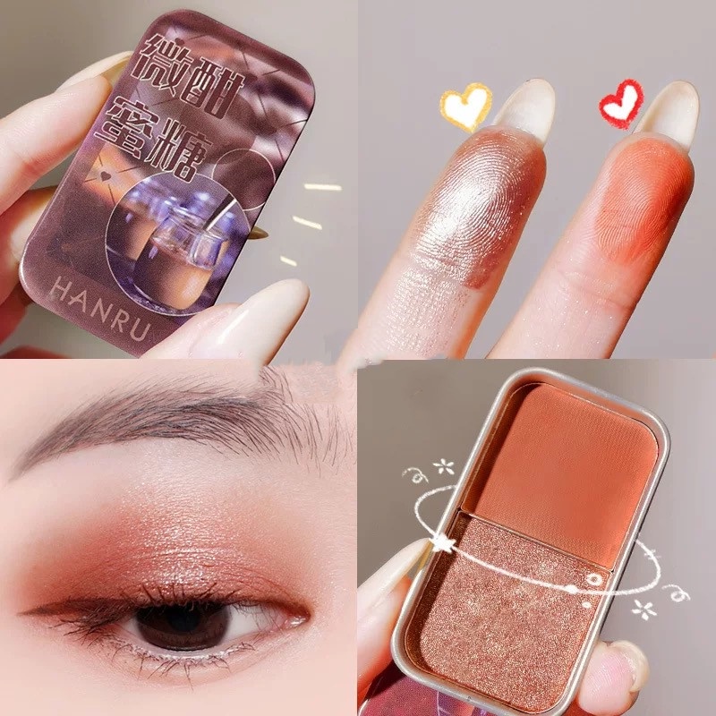 พาเลตต์อายแชโดว์ มี 2สี สำหรับแต่งหน้า เนื้อดินน้ำมัน เนื้อใยไหม  ประกายชิมเมอร์วิ้งๆ สีสวยสุดๆเนื้อดี สีแน่นละมุน