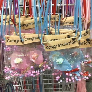 🎓พร้อมส่ง‼️ช่อดอกไม้มินิ สายคล้องคอ ของขวัญปัจฉิม ของระลึกปัจฉิม❌ไม่เก็บปลายทาง ช่อดอกไม้จิ๋ว
