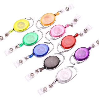 คาราไบเนอร์ โยโย่พวงกุญแจ แบบดึงเก็บได้ สําหรับห้อยป้ายชื่อ Badge Holder Reel Clip Translucent