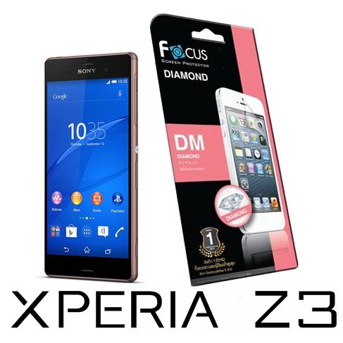 ฟิล์มกันรอยประกายเพชรแบบใส(DM) Focus  สำหรับ Xperia Z3 หน้า-หลัง