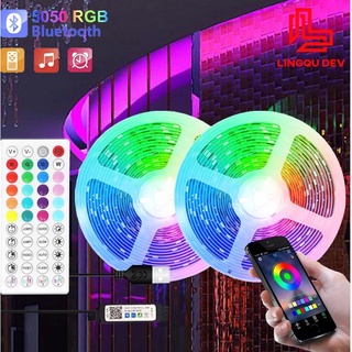 LED Strip Lights RGB APP Control Color Changing Lights with 24 Keys Remote 5050 Mode for Room Decoration Bluetooth TV MD5050 RGB N+2