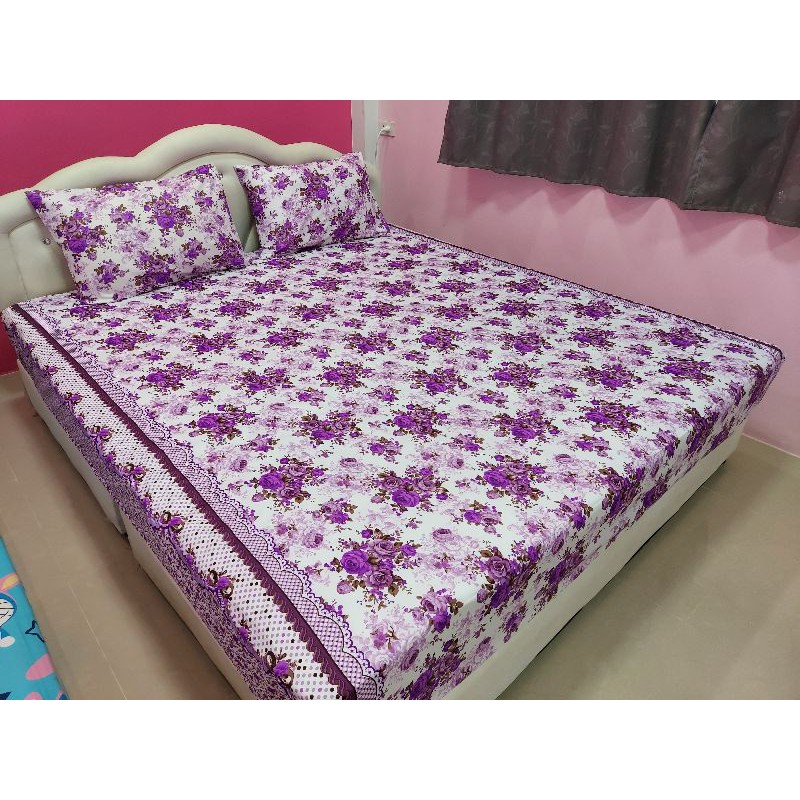 ผ้าปูที่นอนรัดมุม*3.5ฟุต*5ฟุต*6ฟุต มีให้เลือก2แบบ 1.เฉพาะผ้าปูที่นอน 2.ชุดผ้าปูที่นอน 4 ชิ้น ผ้าCott