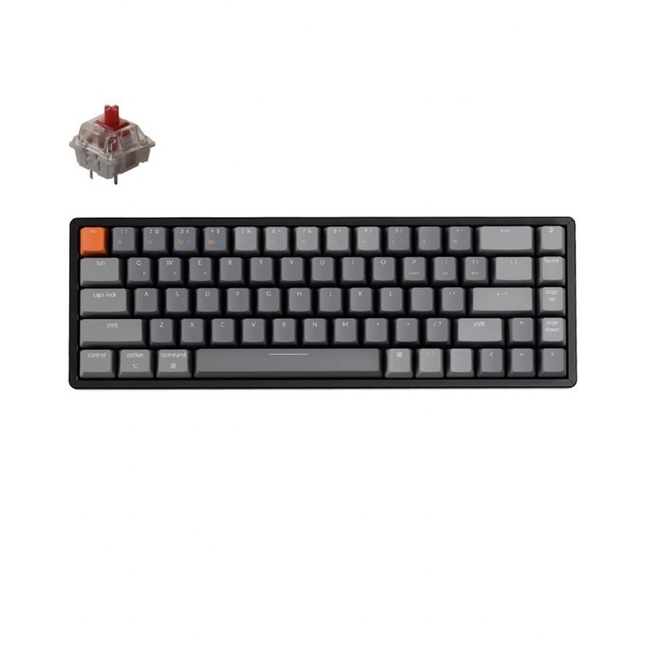 keychron k6 มือสองของแท้ 💯% สีDark Grey (Hot-Swappable Red) wireless keyboard