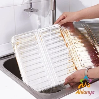 Ahlanya แผ่นอลูมิเนียม สีตะกั่ว กันน้ำมันกระเด็น ฉากกั้นน้ำมันกระเด็น สำหรับ 1 เตา plate to prevent oil spillage
