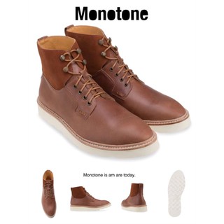 รองเท้าหนังแท้ผู้ชายบูทหนังแท้  Monotone shoes