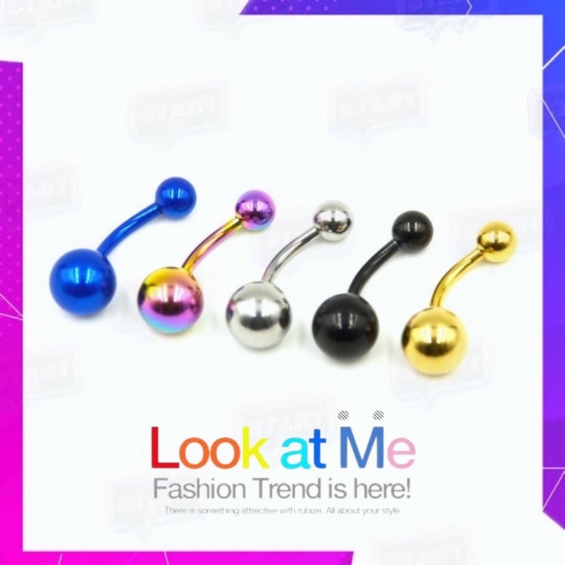 จิวสะดือ จิวใส่สะดือ เครื่องประดับร่างกาย สแตนเลส งานพรีเมี่ยม ขนาดก้าน 1.6 mm ความยาวทั้งหมดประมาณ 2.5 เซน