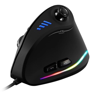 เมาส์สำหรับเล่นเกมแนวตั้งแบบมีสาย RGB Ergonomic USB เมาส์เลเซอร์เม้าส์10000 DPI สำหรับ Gamer จอยสติ๊ก C18