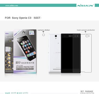 ฟิล์มกันรอยหน้า+หลัง+ฟิล์มเลนส์ [Sony Xperia C3] แบรนด์ Nillkin